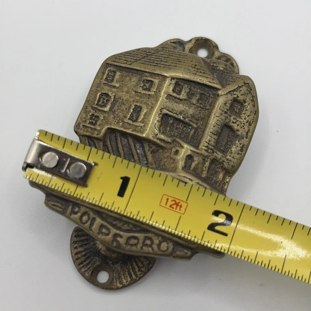 Antique Polperro House on the Props Door Knocker Solid Brass